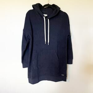 Outerknown hightide hooded dress terry cloth navy blue women’s small
